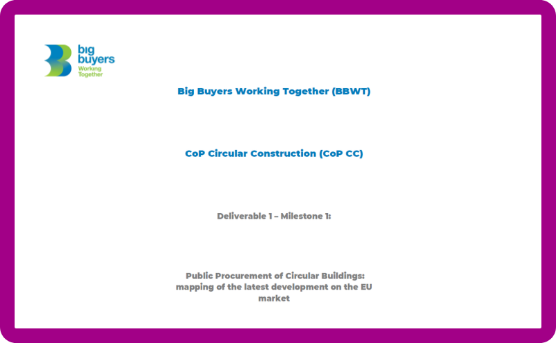 Public Procurement of Circular Buildings: mapping of the latest ...